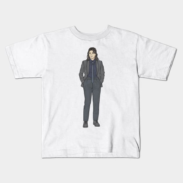 Fashion Style Suit Kids T-Shirt by crissbahari